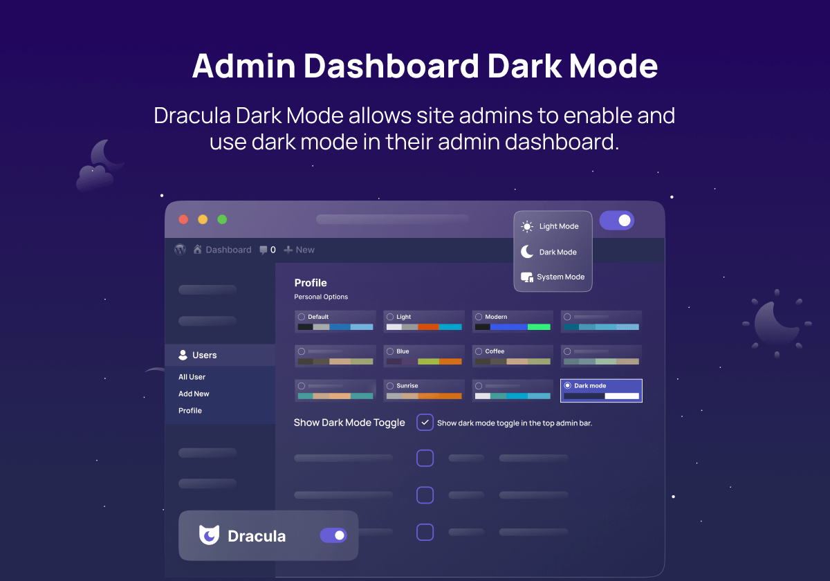 Admin Dashboard Dark Mode