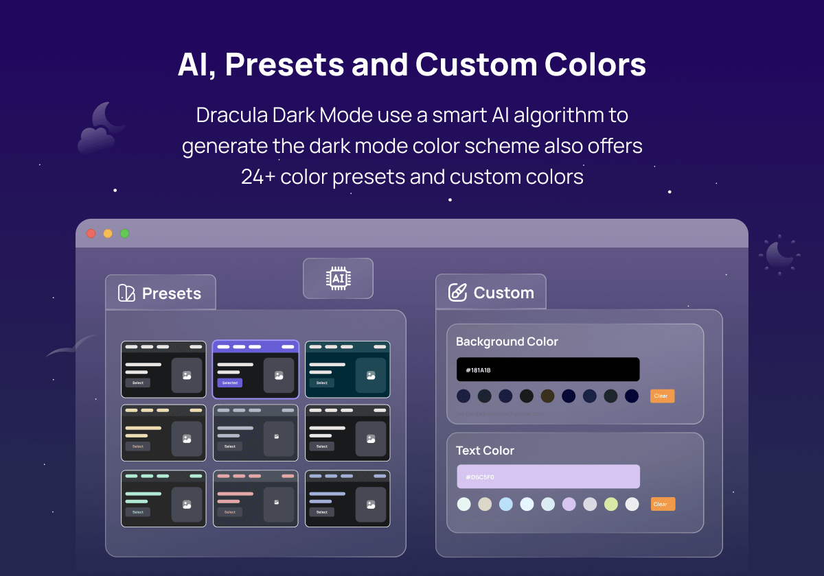 Dynamic, Preset & Custom Color Schemes