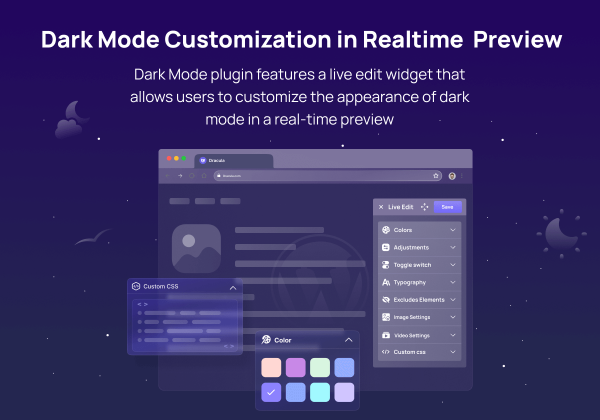 Realtime Dark Mode Customization Preview