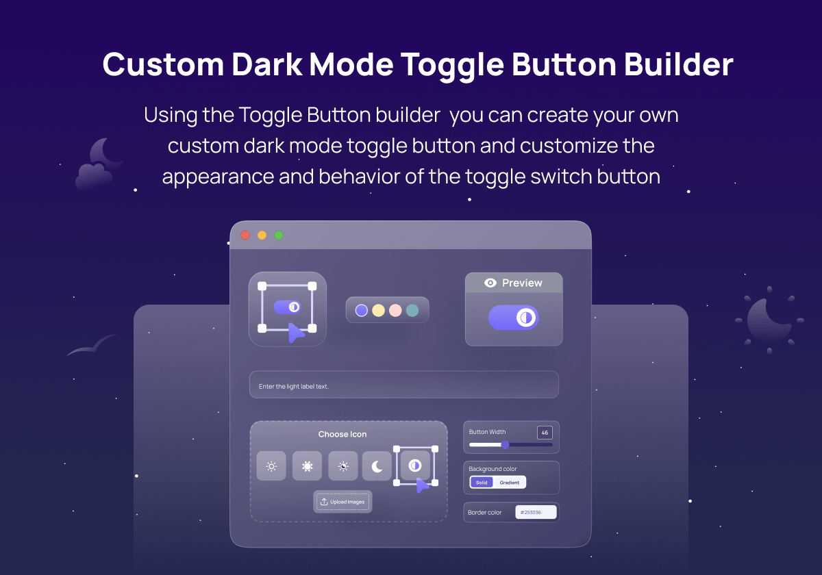 Custom Dark Mode Toggle Button Builder