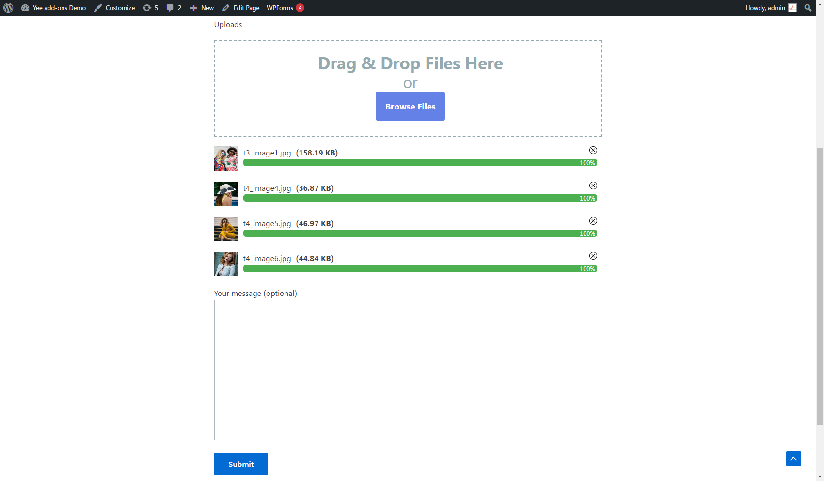 Drag and Drop File Upload for Contact Form 7