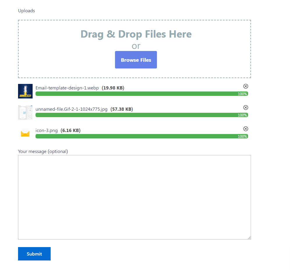 Drag and Drop File Upload for Elementor Forms