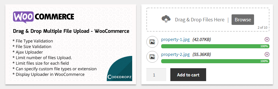 Drag and Drop Multiple File Upload for WooCommerce