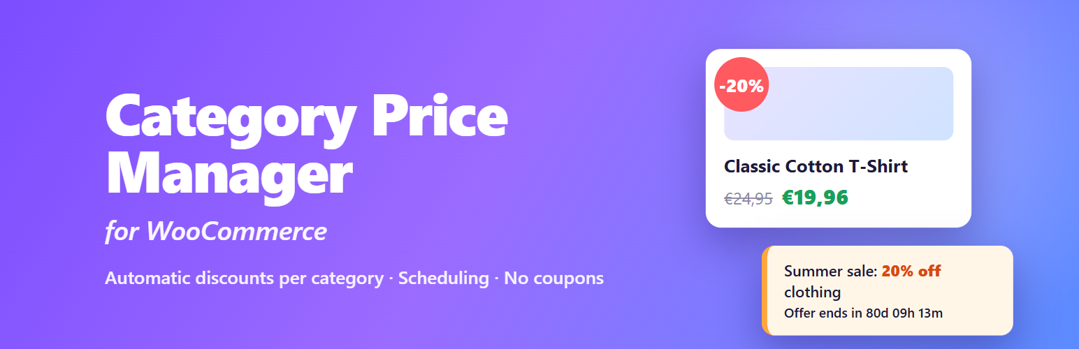 Dreamfoxmedia Category Price Manager for WooCommerce preview