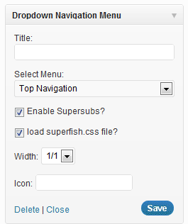 Widget options
