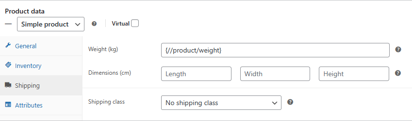 Map shipping details and choose shipping class for imported products