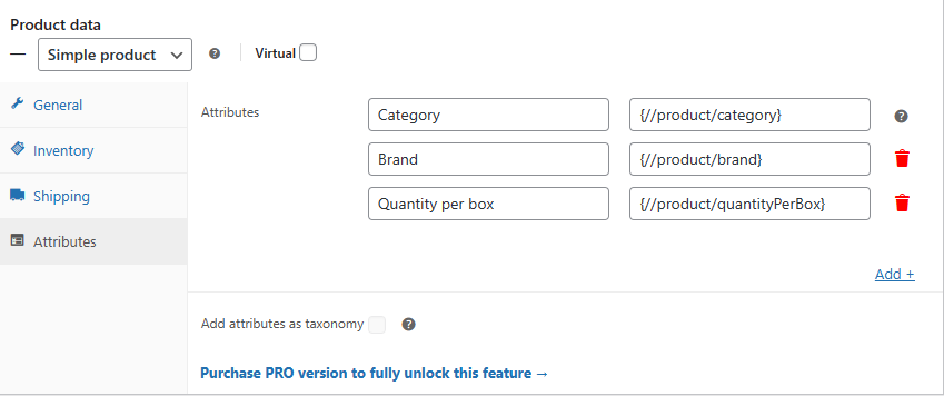 Import WooCommerce products with attributes based on product feed