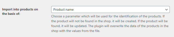 Choose how to match products for future product imports and updates