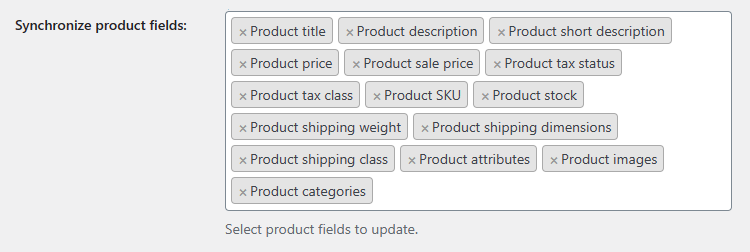 Synchronize product fields during import and product update