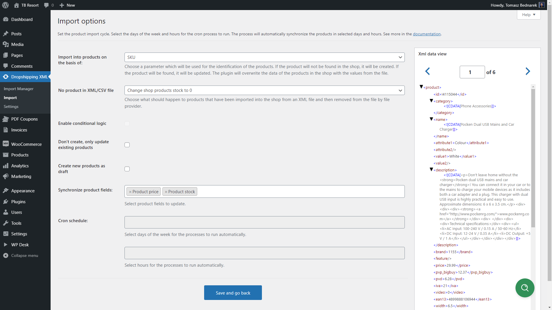 Choose only a few fields to update