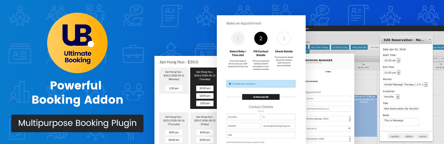WordPress 外掛 Ultimate Booking Manager 的封面圖片。