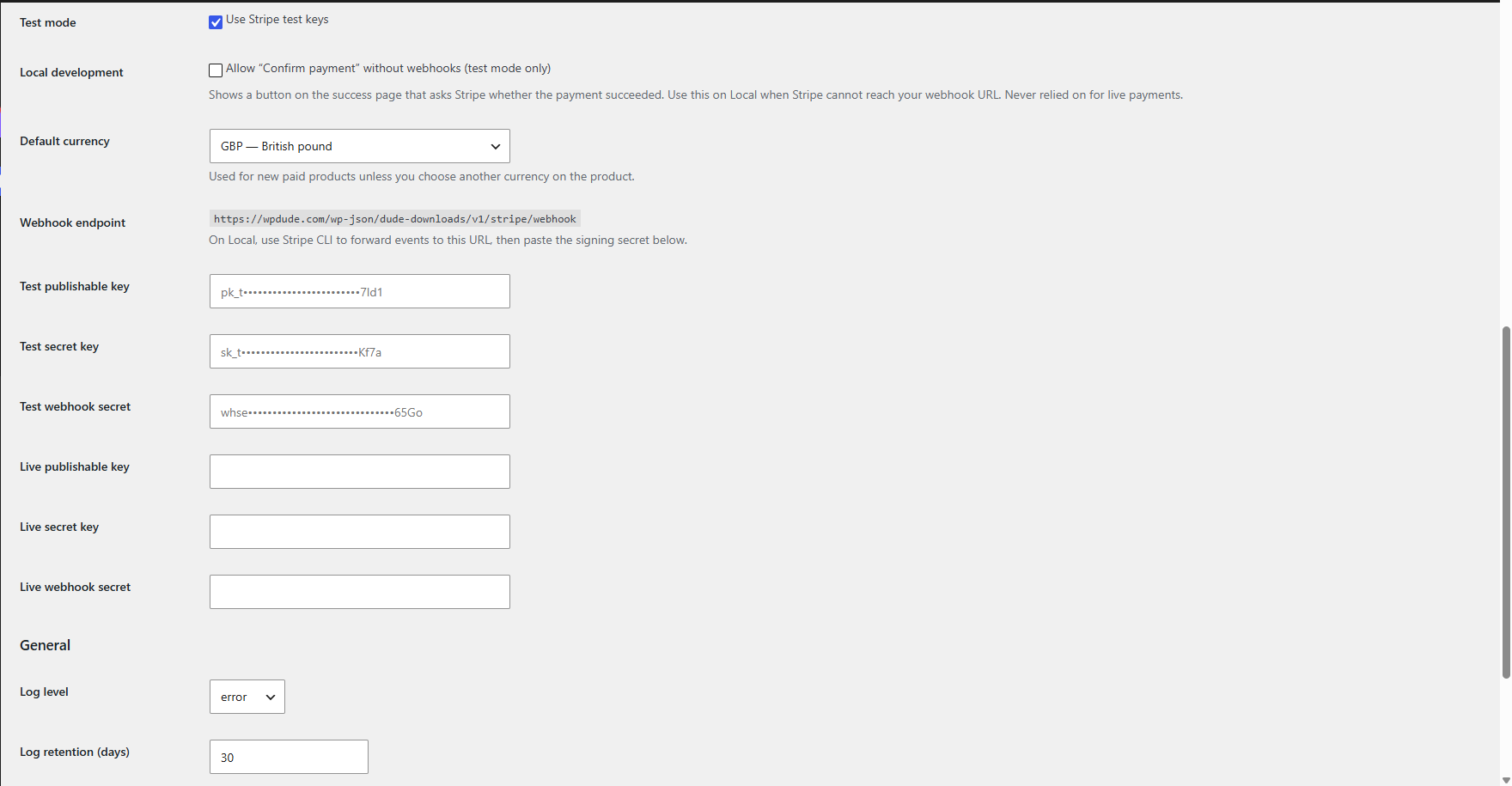 Configure Stripe Checkout.