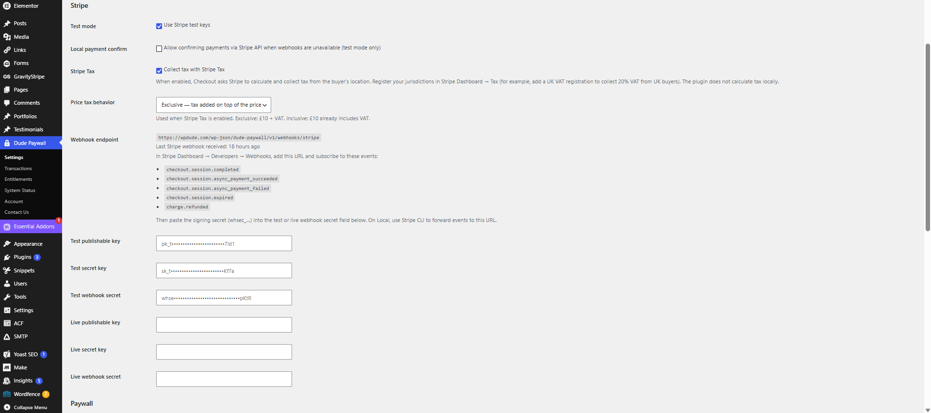 SCREENSHOT 1 - settings page