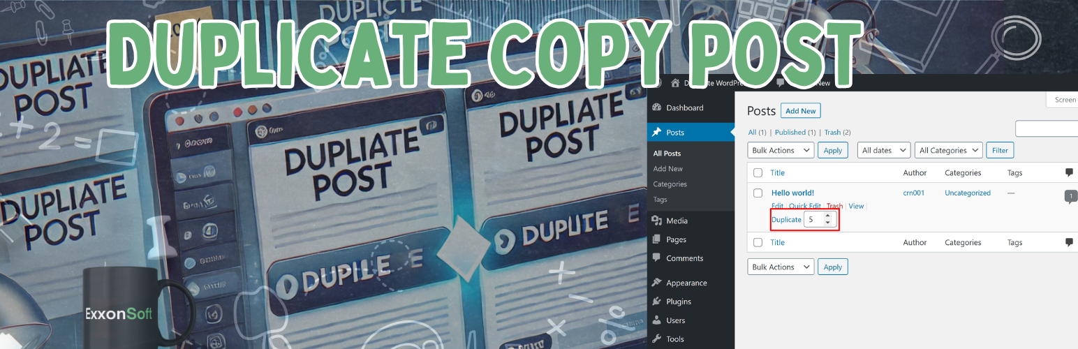 WordPress 外掛 Duplicate Copy Post 的封面圖片。