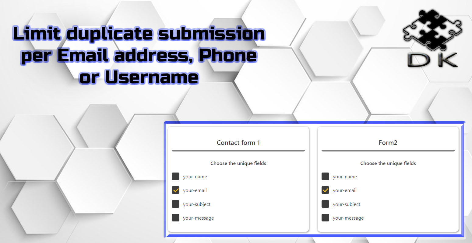 Duplicate Killer &#8211; This extension prevent double entry submissions for Contact Form 7, Forminator and WPForms Lite plugins.