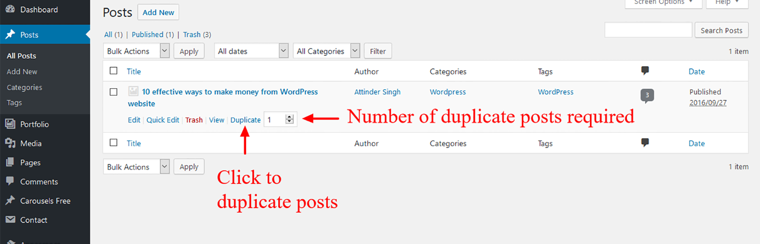 Duplicate Post