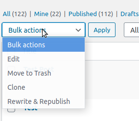 Bulk actions.