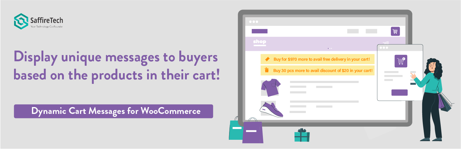 WordPress 外掛 Dynamic Cart Messages for WooCommerce 的封面圖片。