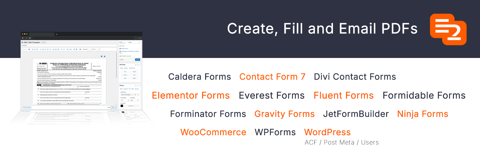 WordPress 外掛 E2Pdf – Export Pdf Tool for WordPress 的封面圖片。