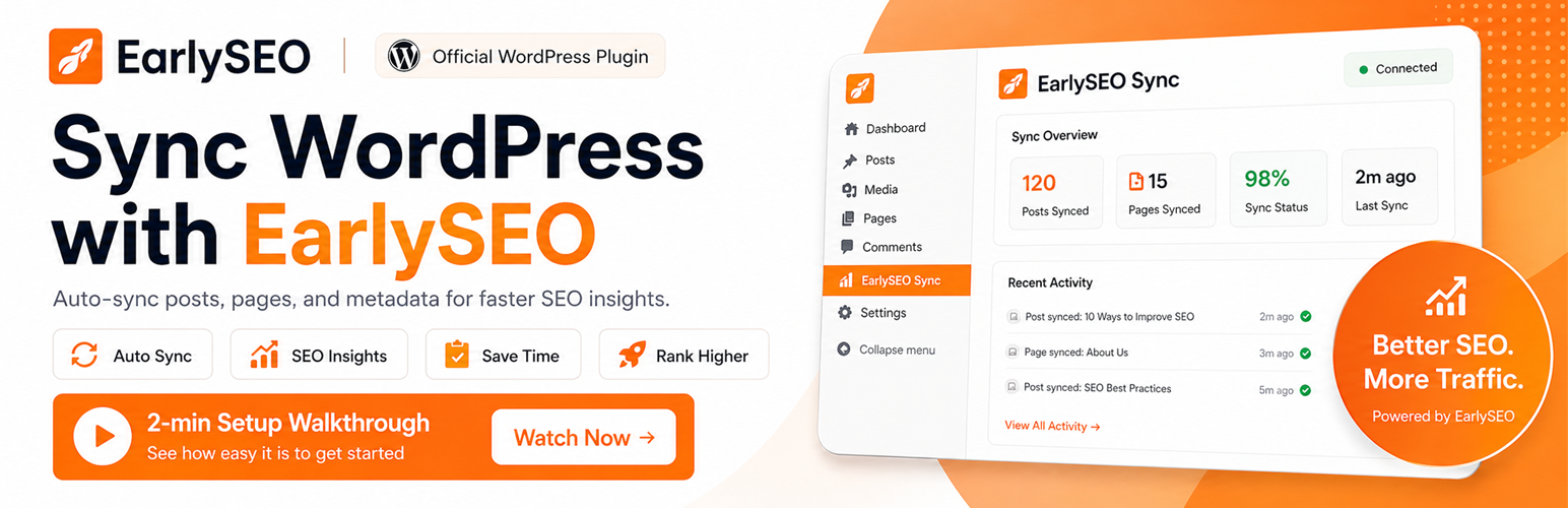 WordPress 外掛 EarlySEO Sync 的封面圖片