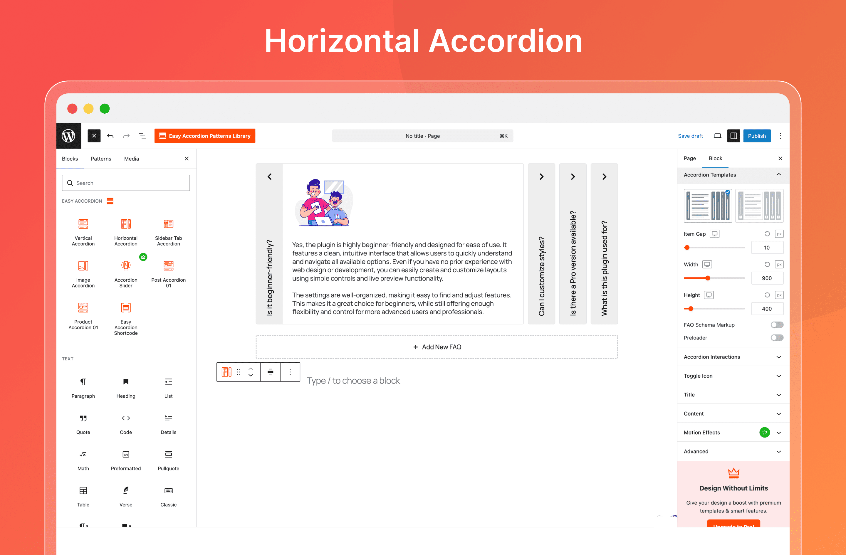 Horizontal Accordion - Side-by-side expansion