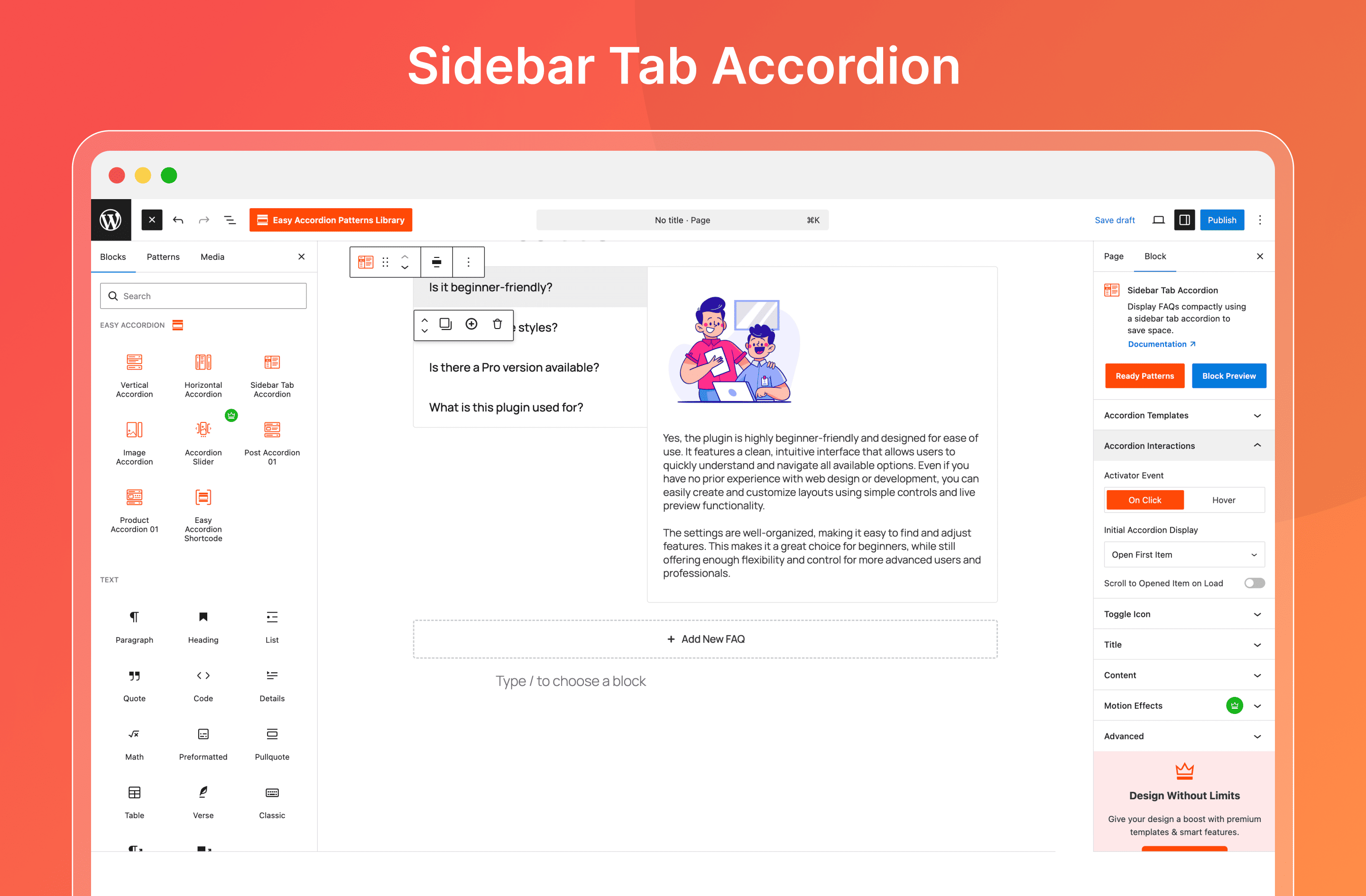 Sidebar Accordion - Sidebar-optimized layout