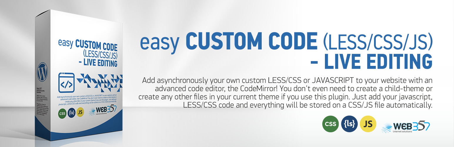 Easy Custom Code (LESS/CSS/JS) – Live Editing