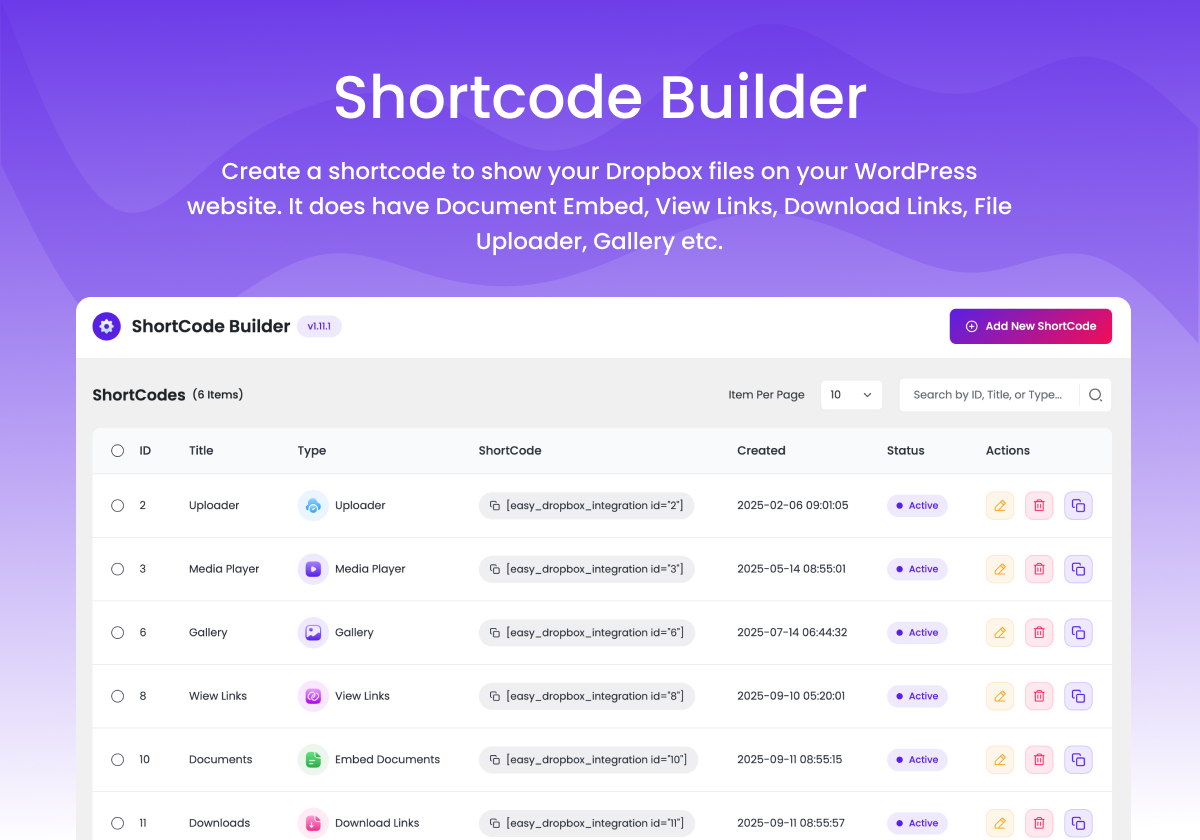 Shortcode Builder