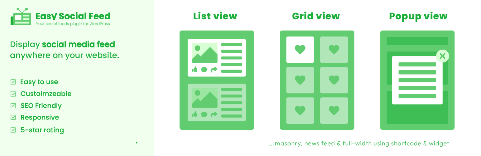 Easy Social Feed – Social Photos Gallery and Post Feed for WordPress