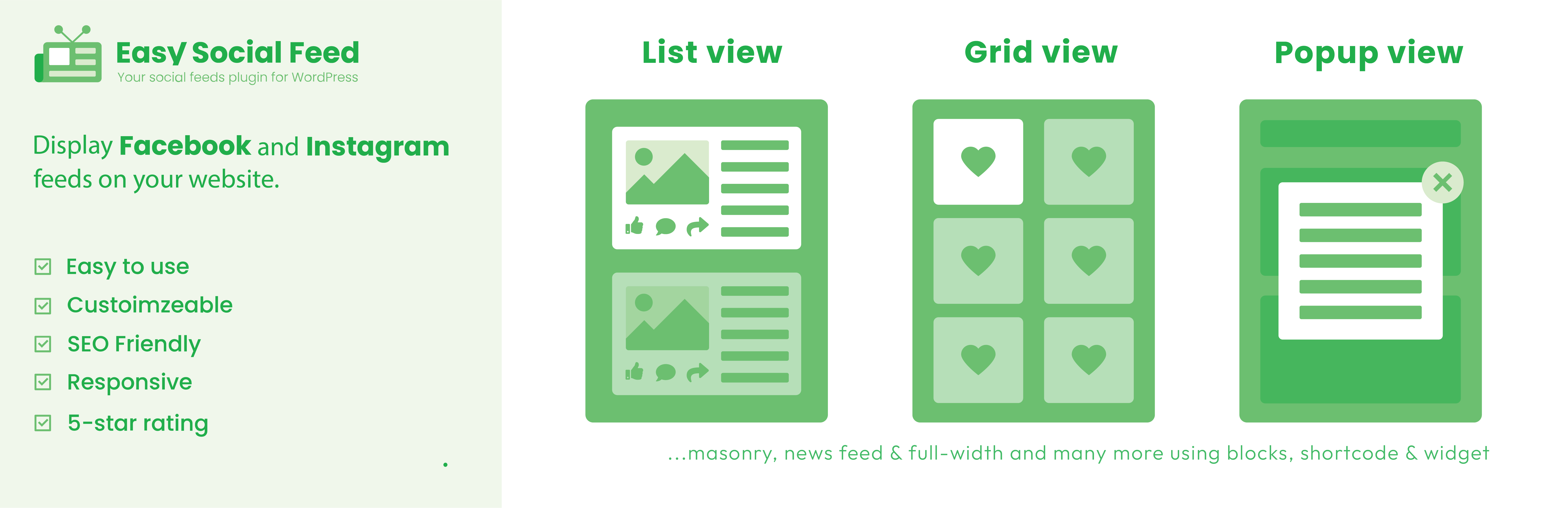 Easy Social Feed – Social Photos Gallery and Post Feed for WordPress