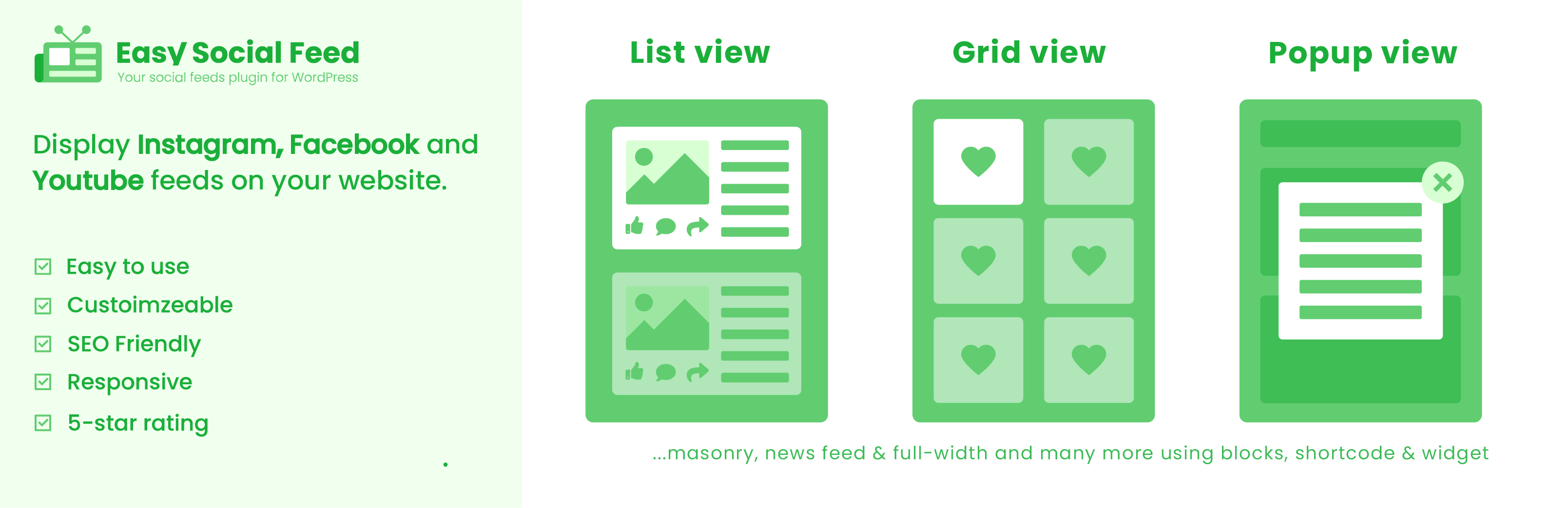 Easy Social Feed – Social Photos Gallery and Post Feed for WordPress
