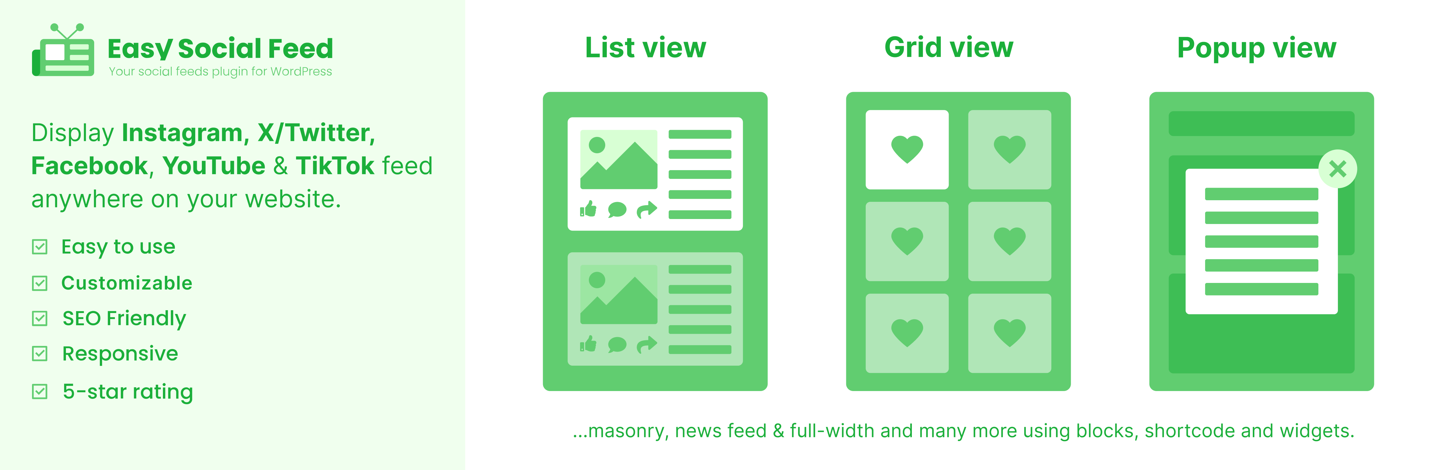Easy Social Feed – Social Photos Gallery and Post Feed for WordPress