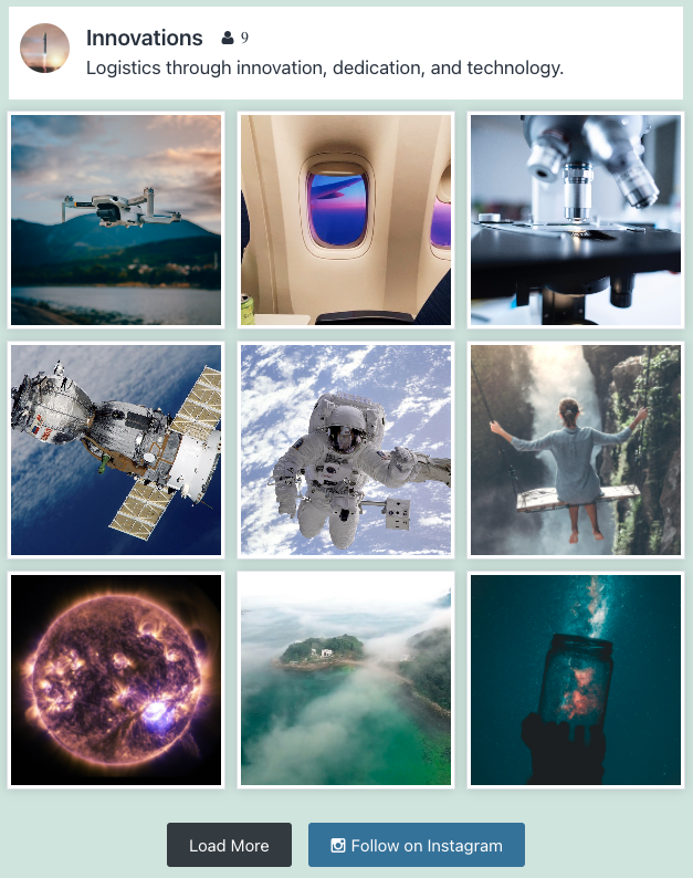 Instagram feed in clean grid layout