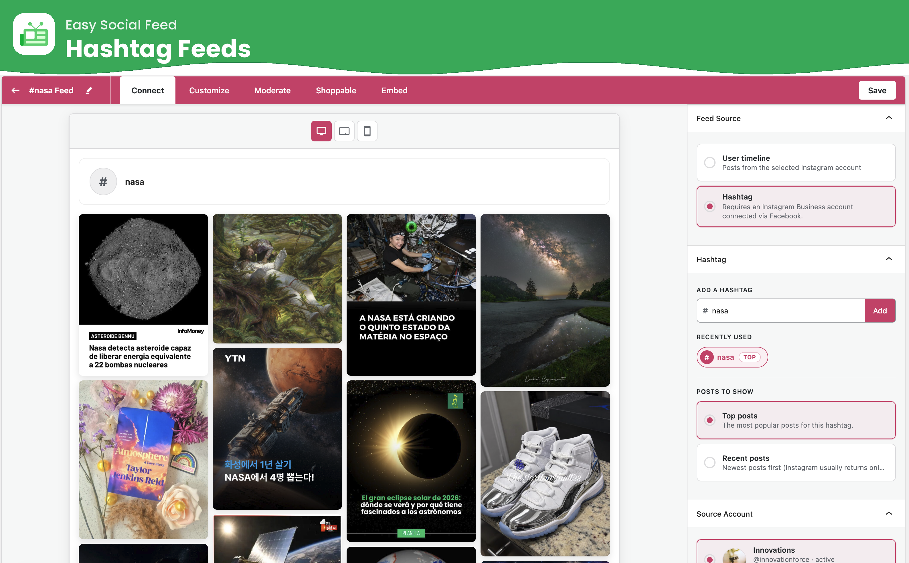 Easy Social Feed – Social Photos Gallery and Post Feed for WordPress