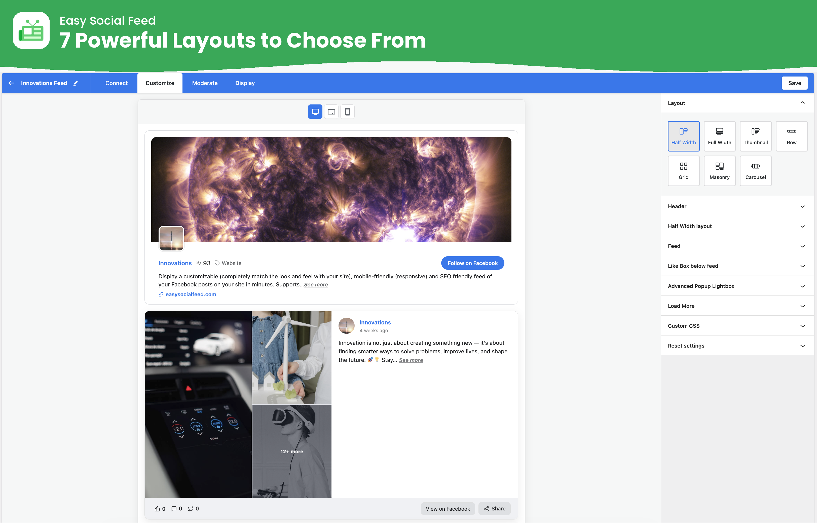 Easy Social Feed – Social Photos Gallery and Post Feed for WordPress