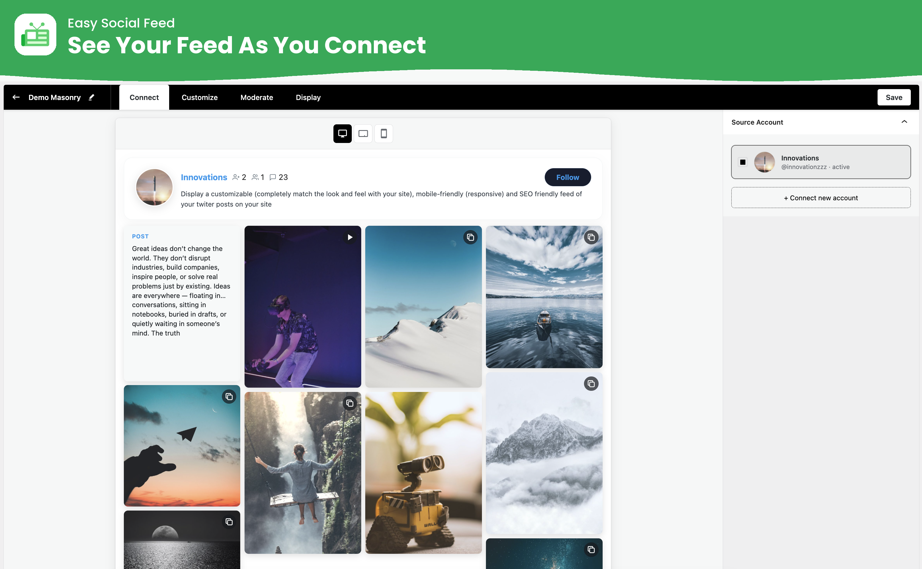 Easy Social Feed – Social Photos Gallery and Post Feed for WordPress