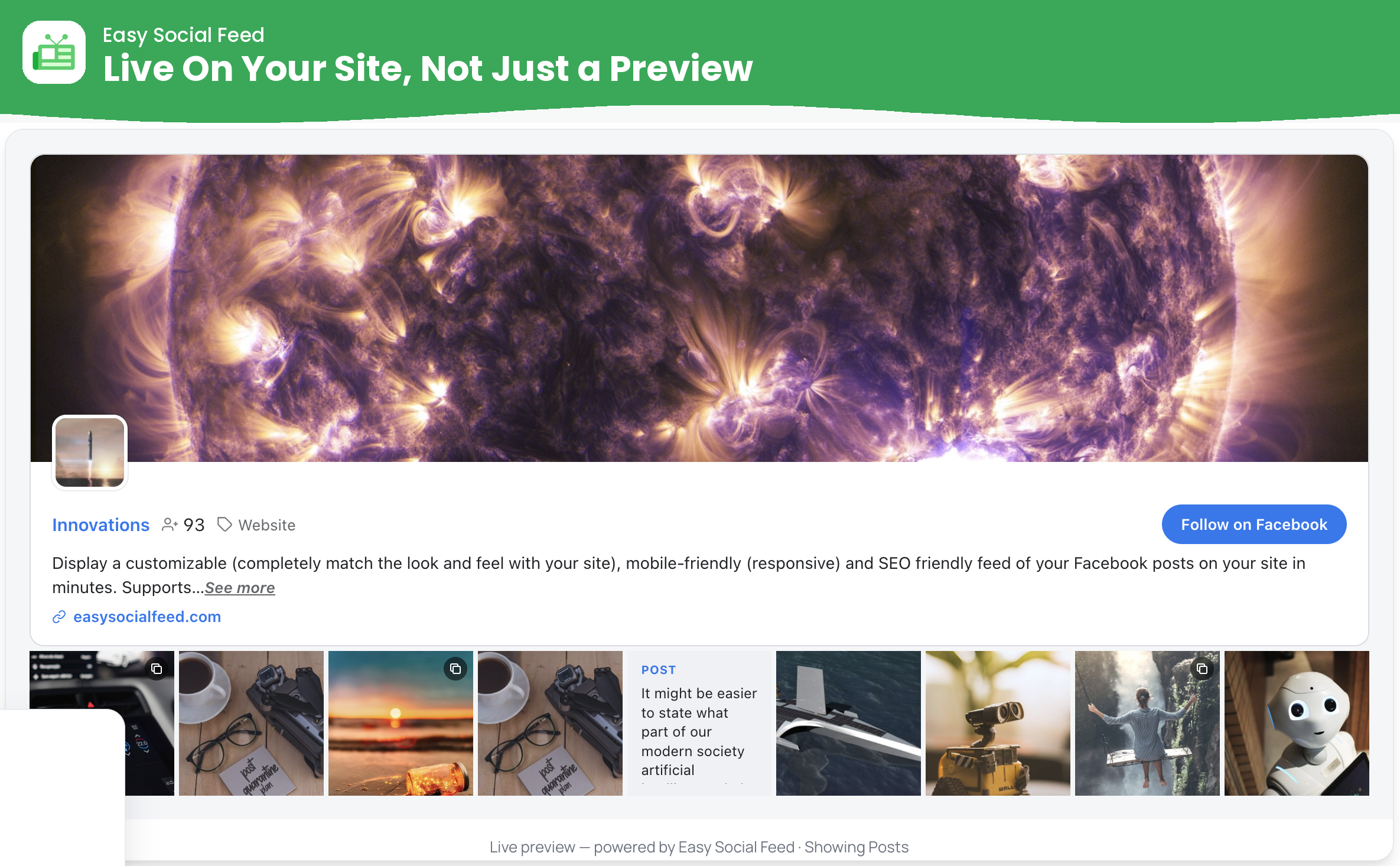 Easy Social Feed – Social Photos Gallery and Post Feed for WordPress