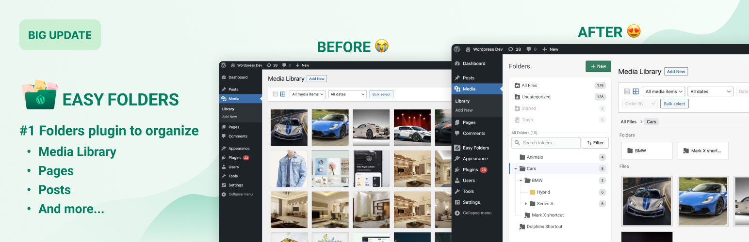 Easy Folders – WordPress Media Library Folders, File Manager