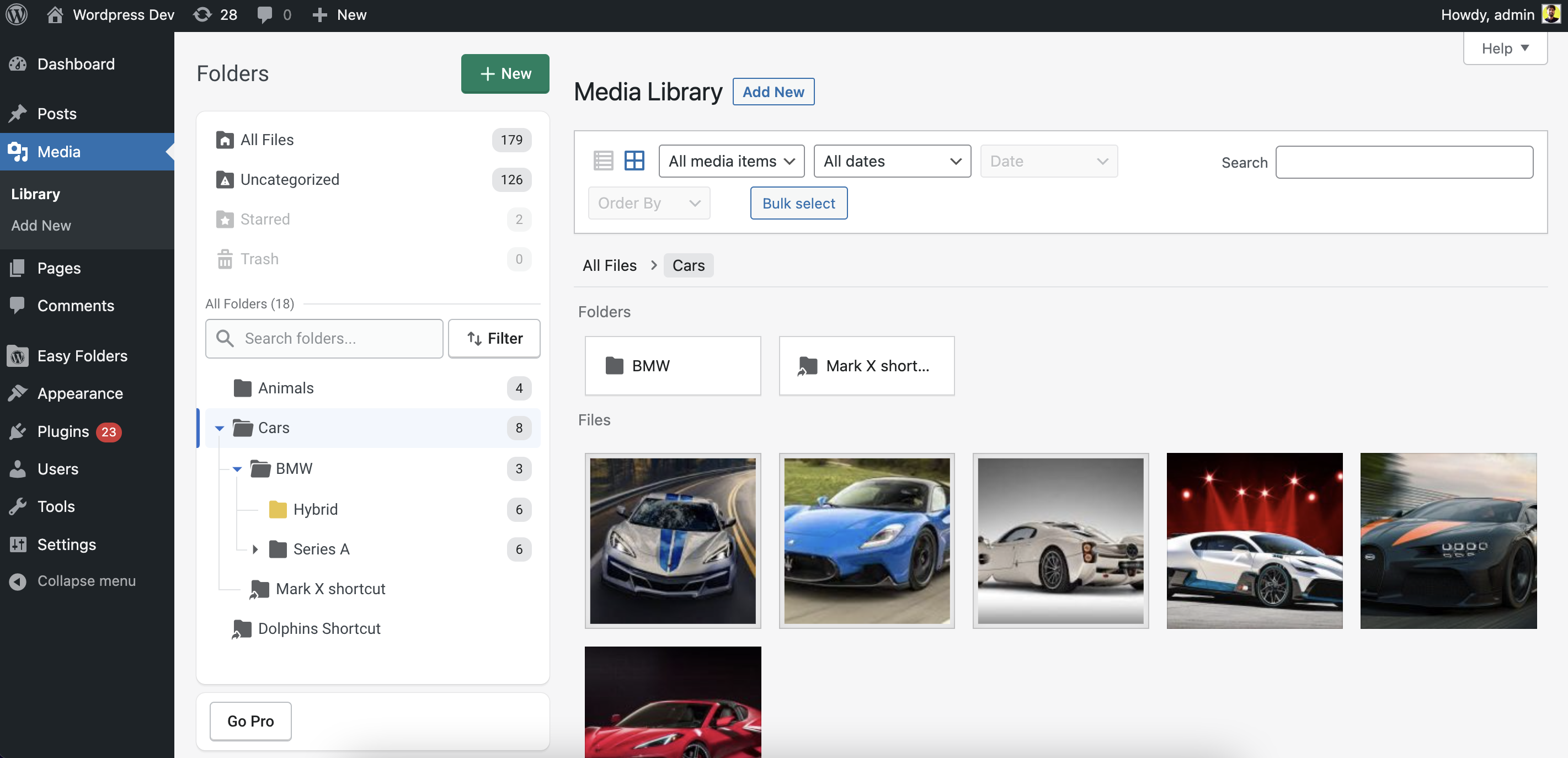 Easy Folders Media Library.