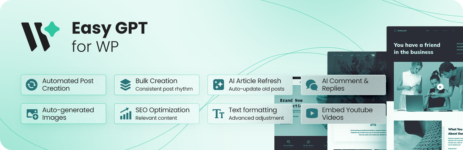 WordPress 外掛 Easy GPT for WP | AI Content Generator 的封面圖片。