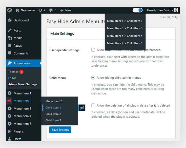 Experience a user-friendly admin panel with our plugin's sleek design