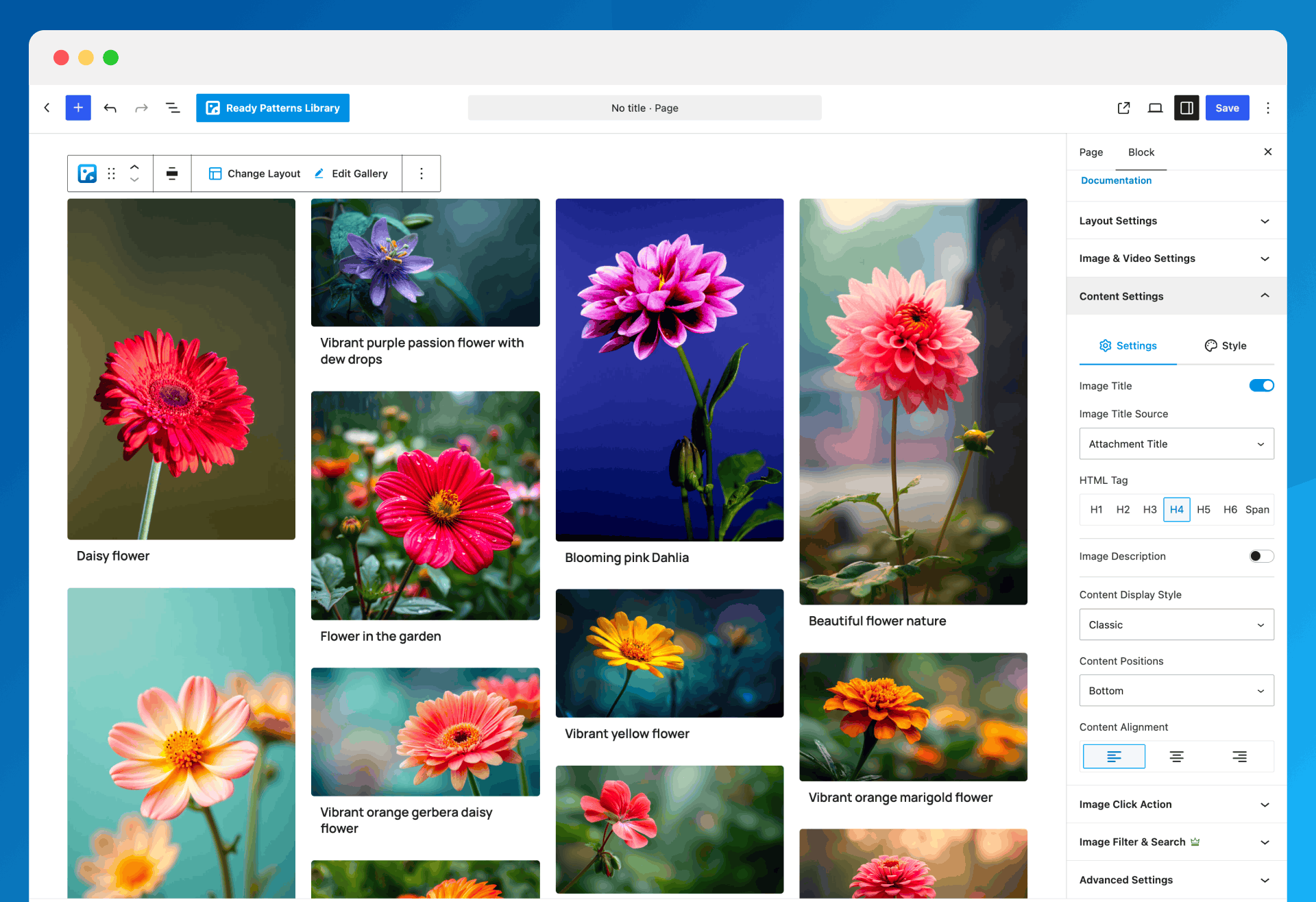 Masonry layout with flexible image heights