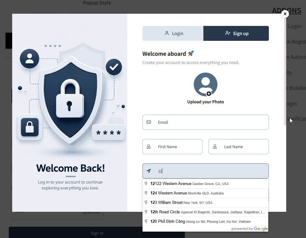 Reset password form.