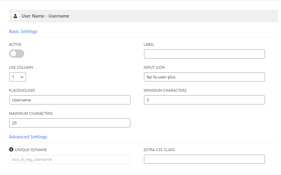 Customizable Field