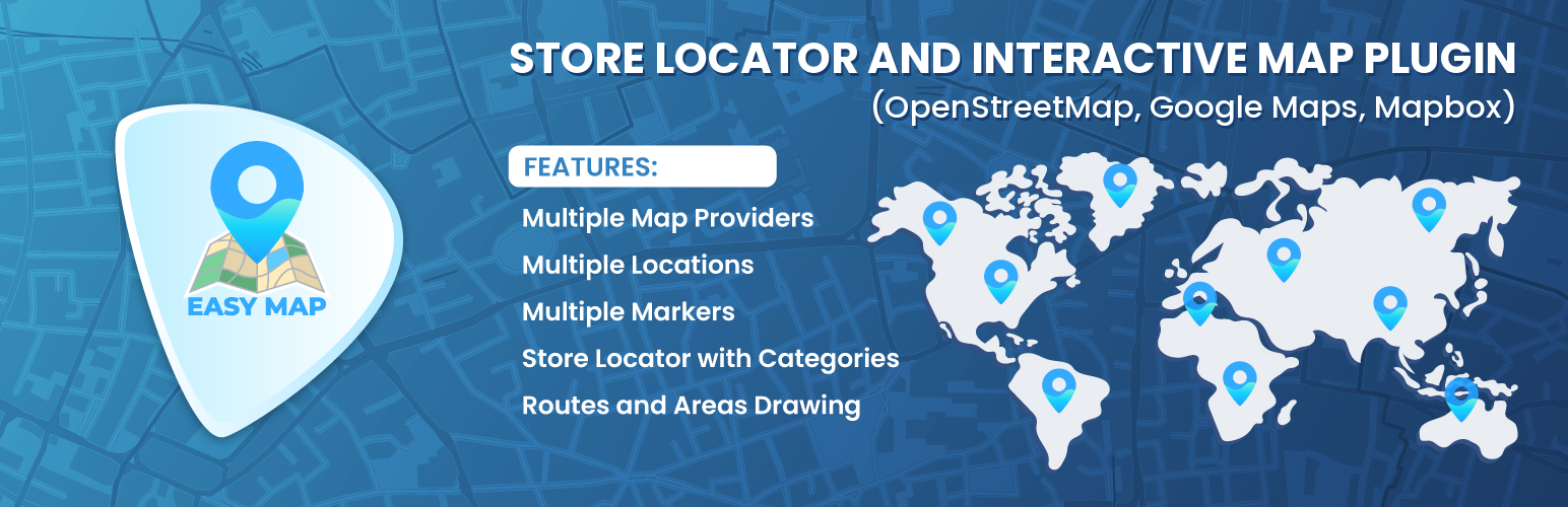 Easy Map – Store Locator, OpenStreetMap, Google Maps, Mapbox preview