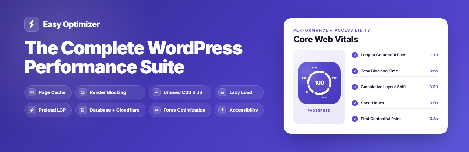 Easy Optimizer – Cache, Unused CSS, Delay JS, Lazy Load & PageSpeed Optimization