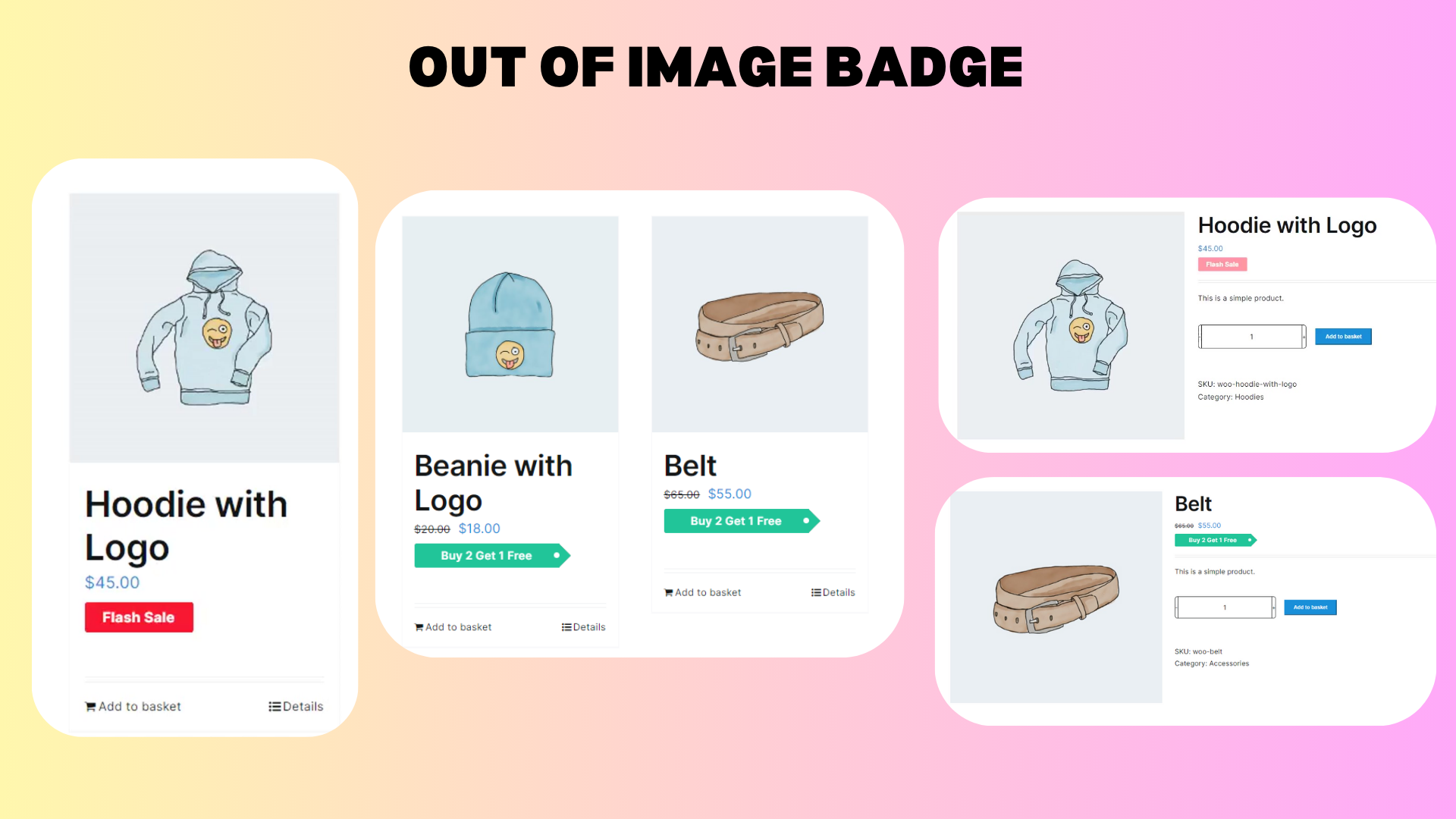 Product Labels Out of Image.