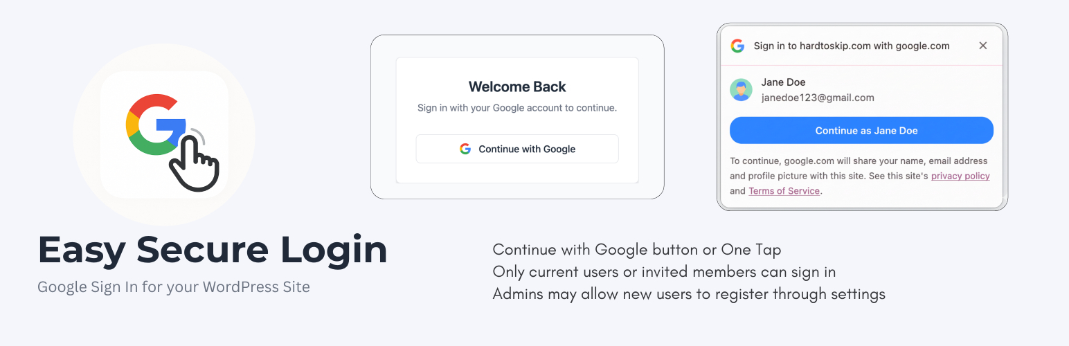 Easy Secure Login — Google One Tap & Sign-In