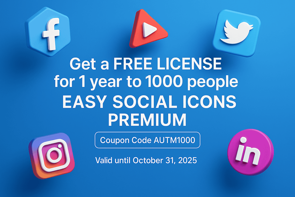 Easy Social Icon Autumn Sales discount!