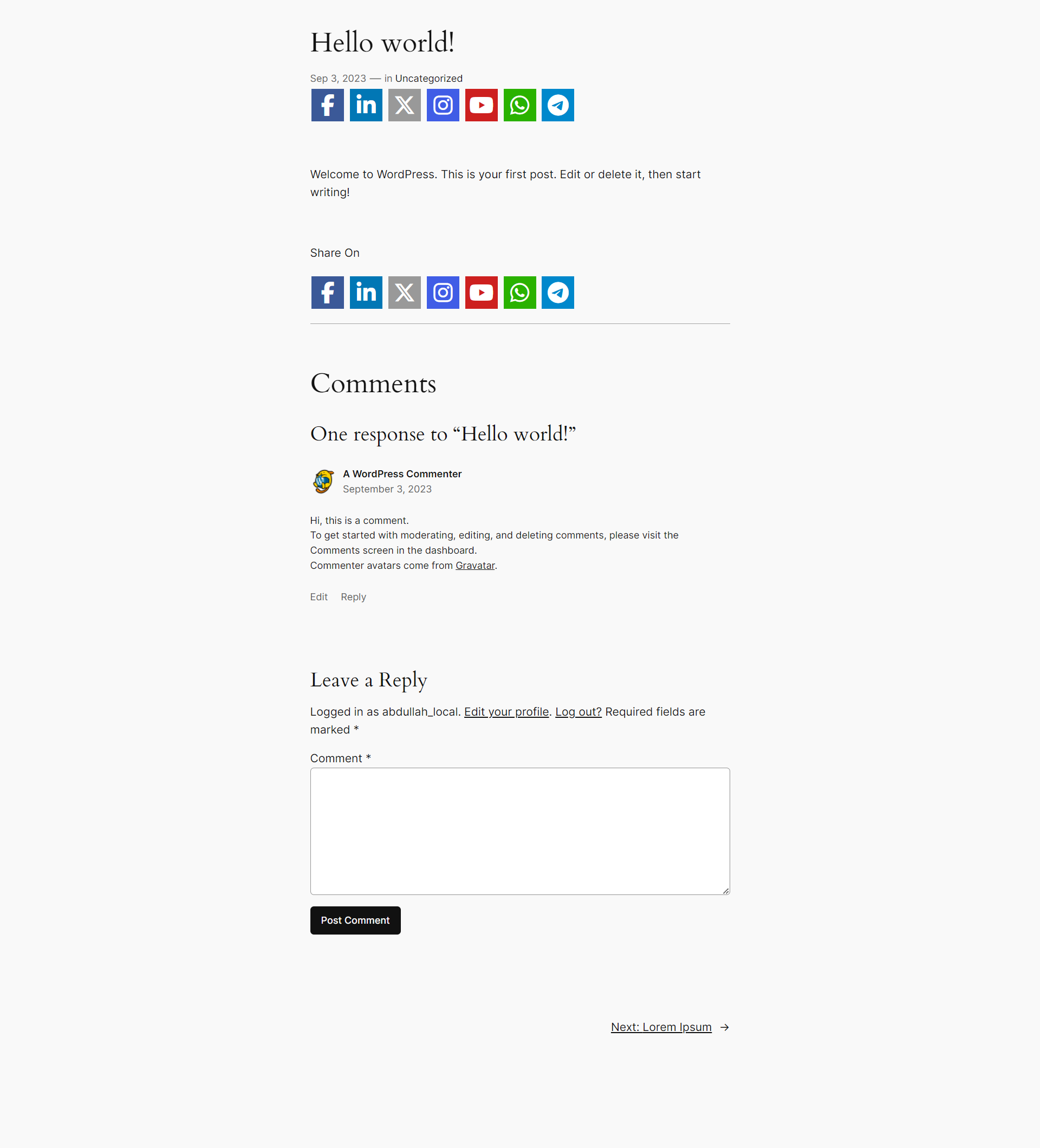 Display Easy Social Icons on individual post pages